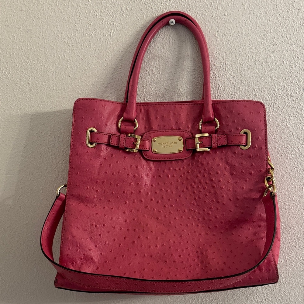 Michael Kors Pink Satchel with Gold Hardware